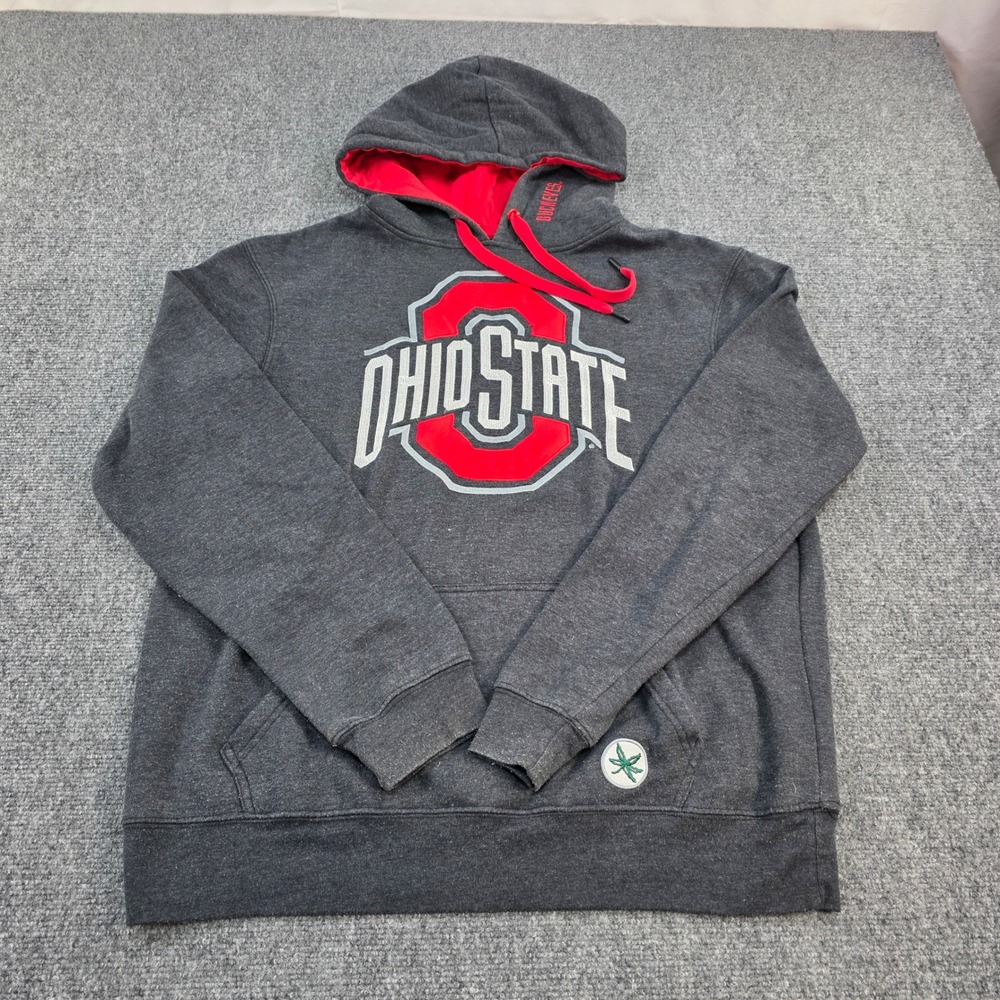 Ohio‎ State Buckeyes Varsity Authentic Apparel Gray Pullover Hoodie - Size L